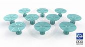 Adhesive fungi Wurth, turquoise, round (set of 10 PCs)