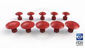 Adhesive fungi Wurth, red (set of 10 PCs Ø 21 mm and Ø 32 mm)