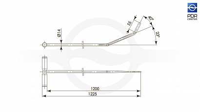 Hook with a double bend 1142442 (has ø 14-ø mm 1200 mm)