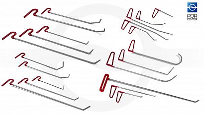 A set of hooks to repair dents (21 pieces)