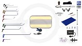 Small mobile kit with LED lamp (12 hooks, 4 heads, 10 accessories, adhesive system, mobile lamp)