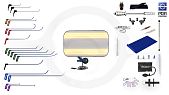 The middle set of mobile LED lamp (18 hooks, 4 nozzles, 11 accessories, adhesive system, mobile lamp)
