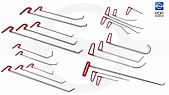 A set of hooks to repair dents (21 pieces)